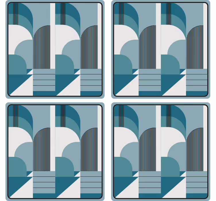 Modern coasters with geometric arch designs - TenStickers