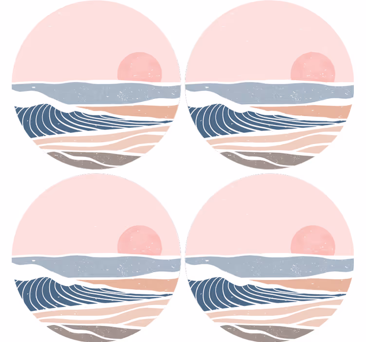 Texture coasters gentle waves and sunrise - TenStickers