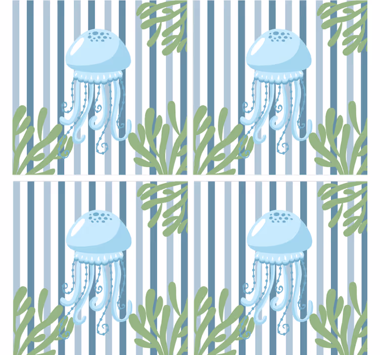 Modern coasters with jellyfish stripe design - TenStickers