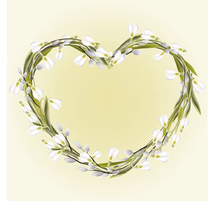 Personalisable coasters with heart-shaped floral design - TenStickers