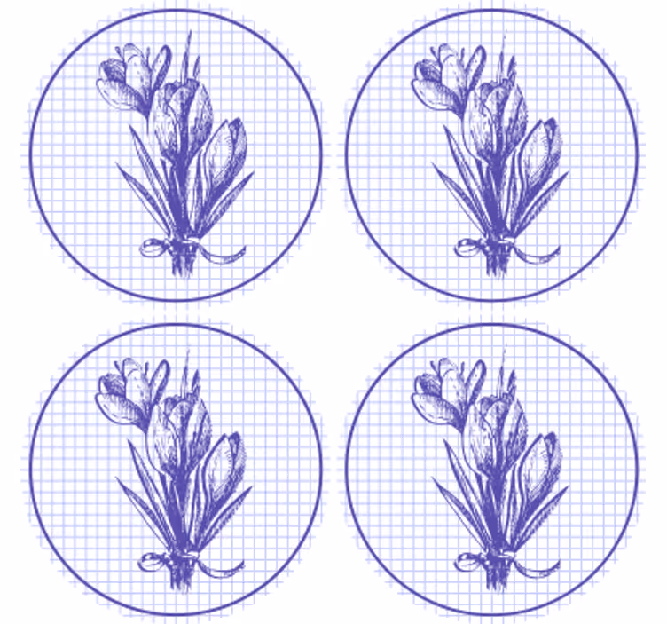 Texture coasters graceful botanical illustration - TenStickers