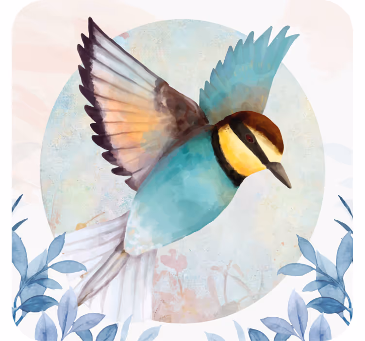 Geek coasters colorful flying bird - TenStickers