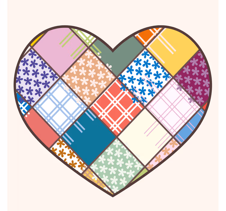 Texture coasters with patchwork heart design - TenStickers