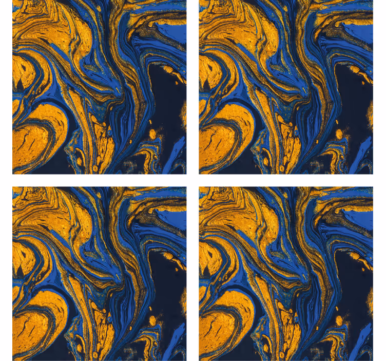 Texture coasters in swirling blue and gold - TenStickers