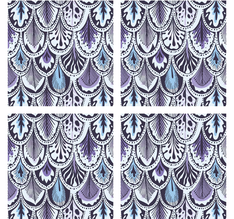 Texture coasters elegant leaf design pattern - TenStickers