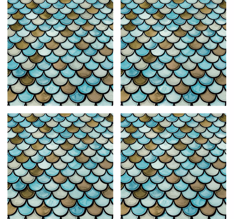 Texture coasters with scalloped layered design - TenStickers
