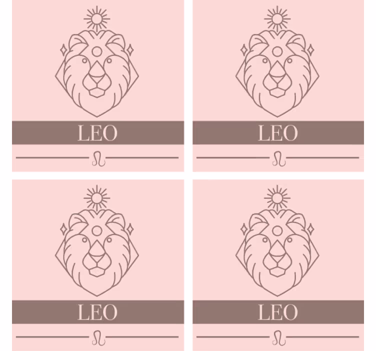 Personalised coasters minimalist leo emblem - TenStickers