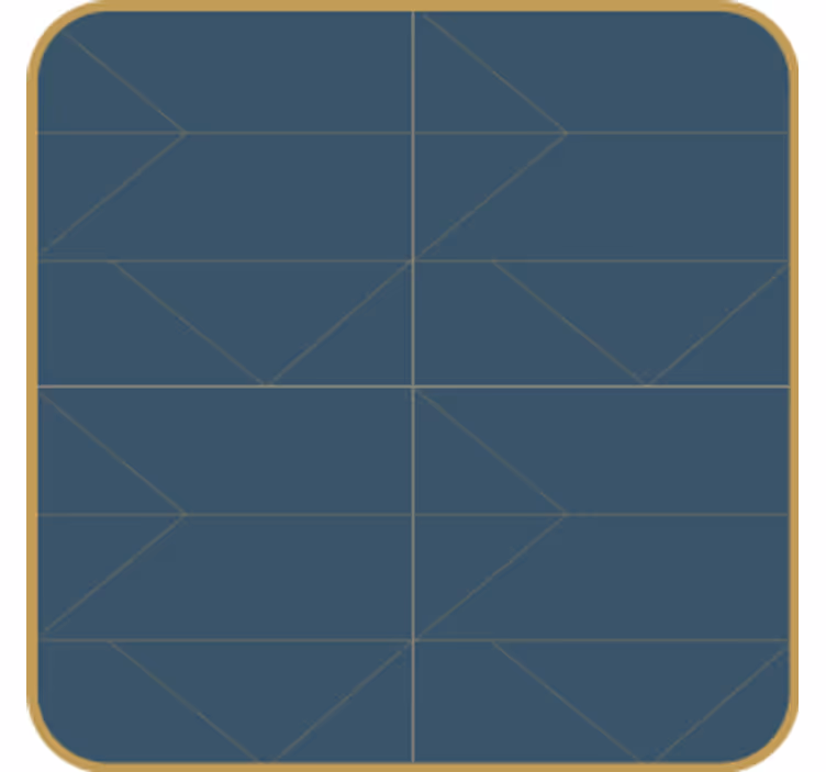 Texture coasters geometric design with gold trim - TenStickers
