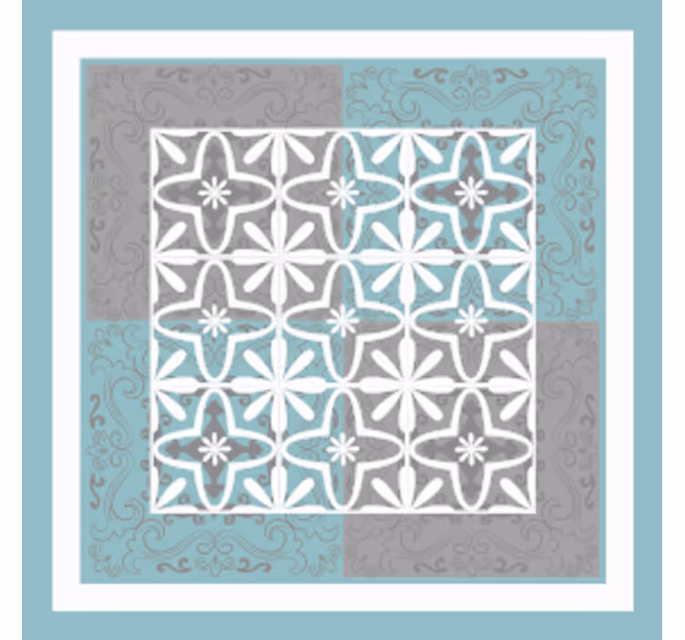 Tile coasters with intricate botanical design - TenStickers