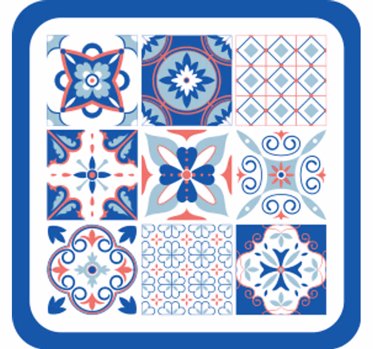 Tile coasters with geometric pattern designs - TenStickers
