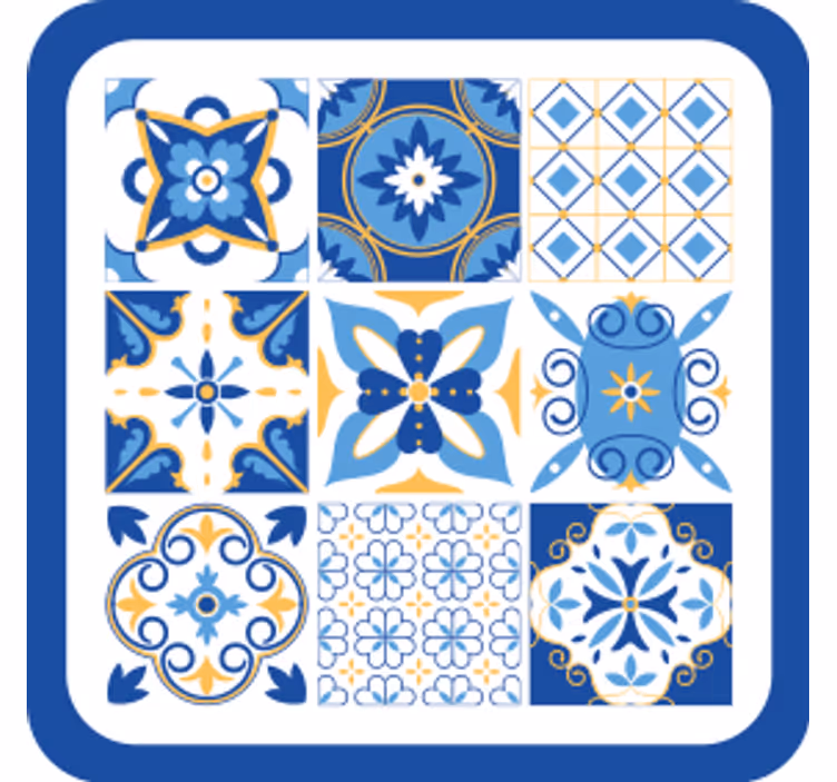 Texture coasters geometric blue patterns - TenStickers