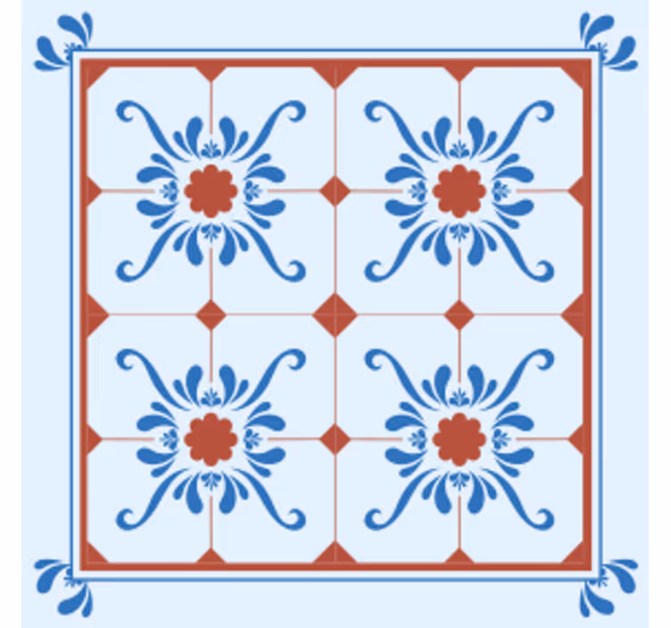 Tile coasters with decorative floral pattern - TenStickers
