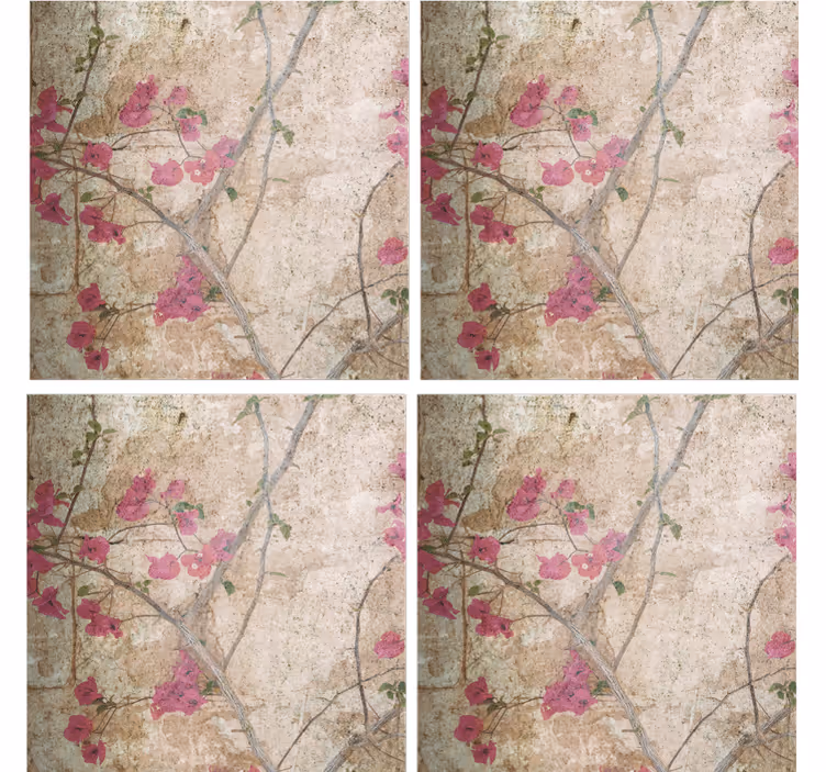 Texture coasters with textured floral motif - TenStickers