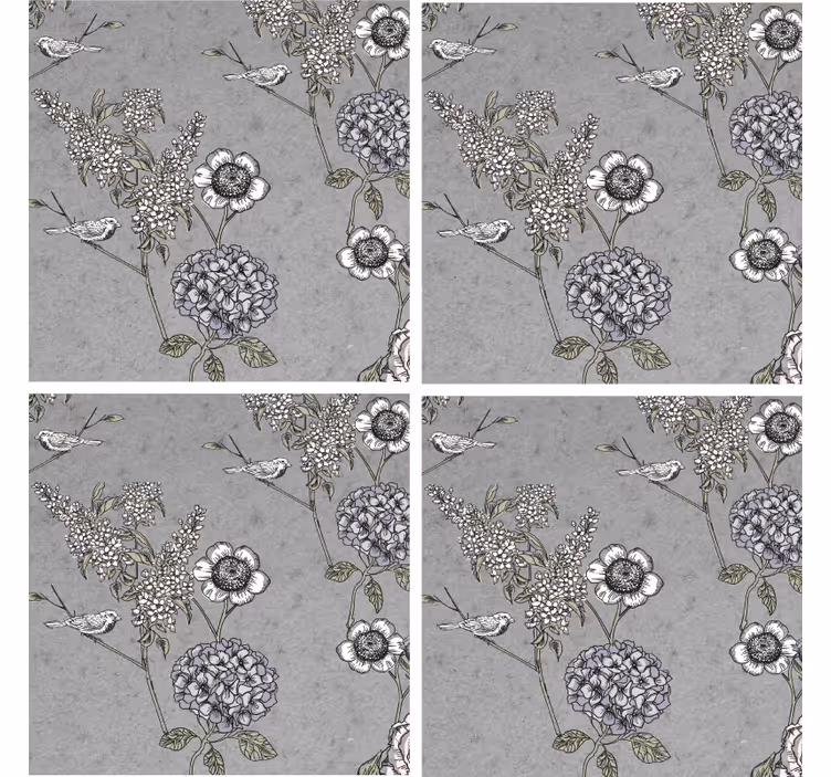 Texture coasters with floral textured background - TenStickers