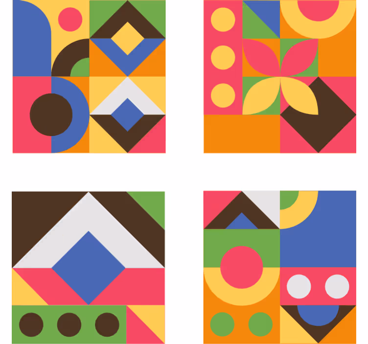 Texture coasters colorful geometric patterns - TenStickers