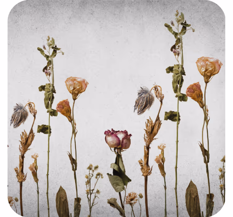 Texture coasters dried floral design - TenStickers