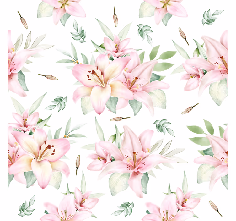 Texture coasters floral design with lilies - TenStickers