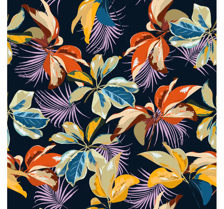 Texture coasters colorful leaf design - TenStickers