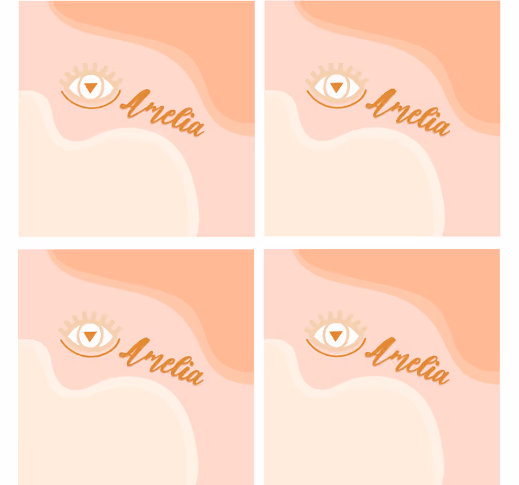 Personalisable coasters personalized soft curves - TenStickers