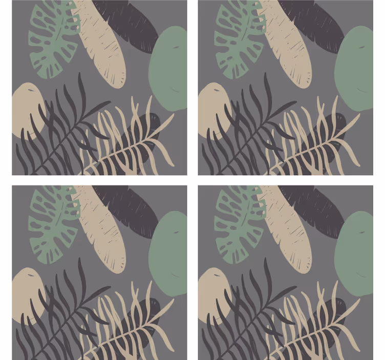 Texture coasters with leafy textured design - TenStickers