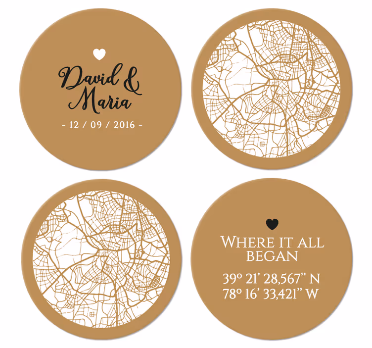 where it all began personalized coaster - TenStickers