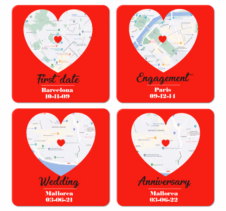 Special moments locations wedding coaster - TenStickers