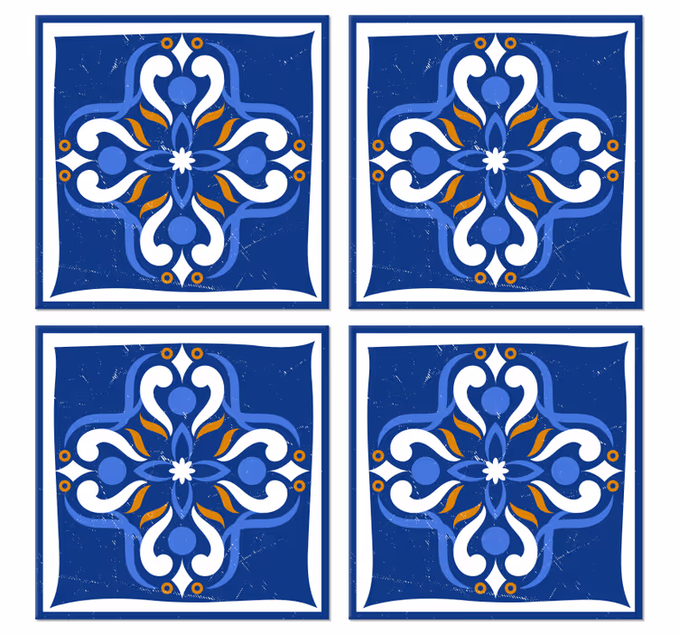 Classic Mediterranean Tiles tile coasters - TenStickers