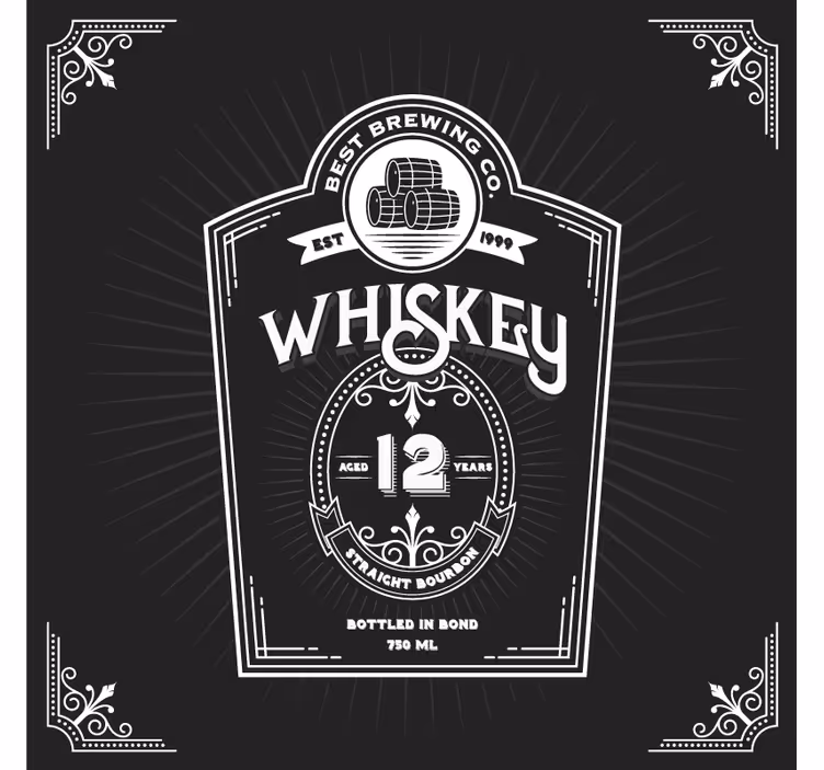 Bourbon Label more coasters - TenStickers