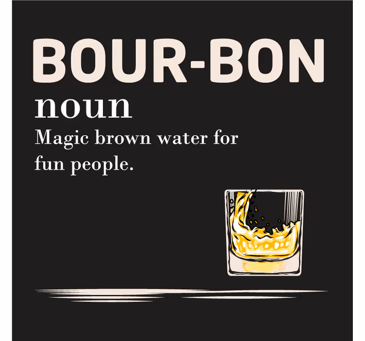 Bourbon Noun drink coasters - TenStickers