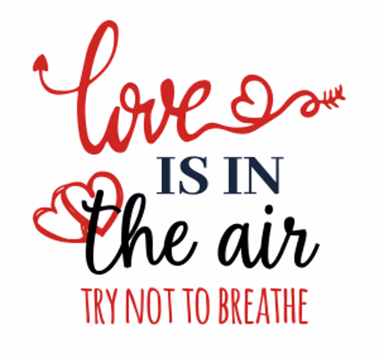 Love is in the air coaster text coasters - TenStickers
