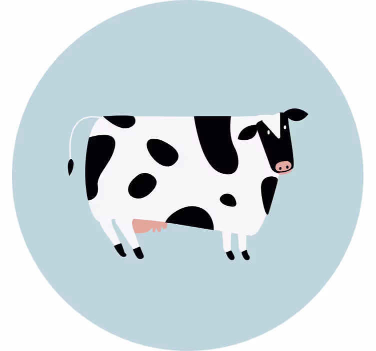 Cartoon cow vinyl coasters - TenStickers