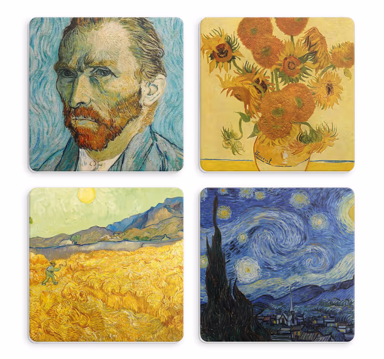 Van Gogh themed art coasters - TenStickers