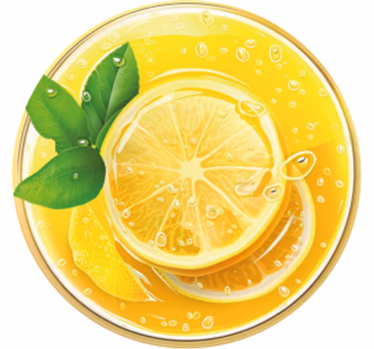 Lemonade glass drink coaster - TenStickers
