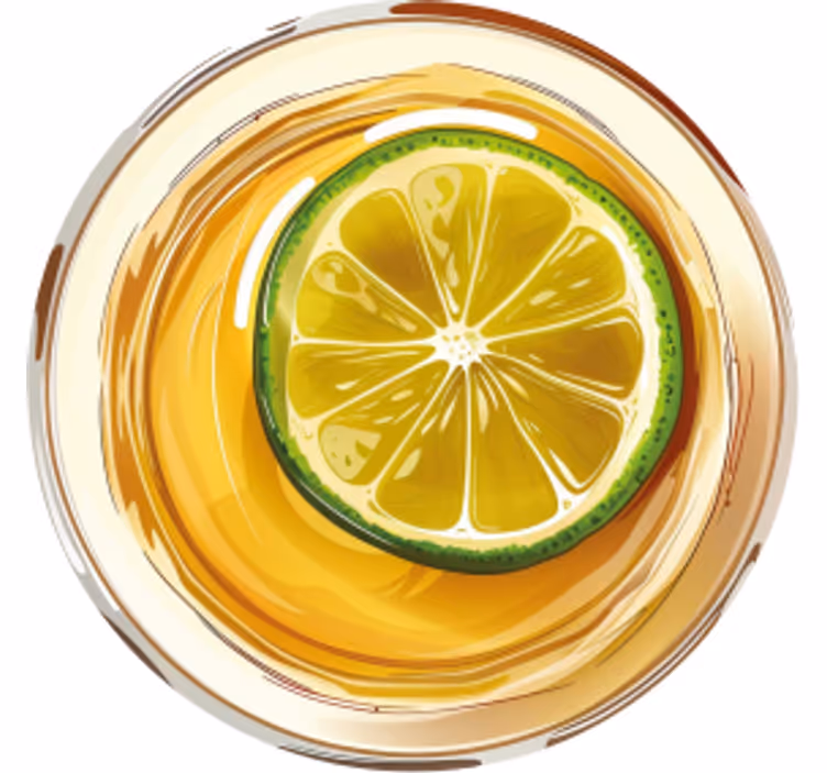 Tequila with lime drink coaster - TenStickers