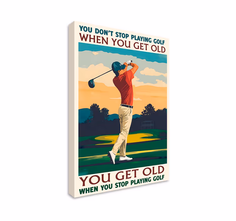 Golf player sports wall canvas art - TenStickers