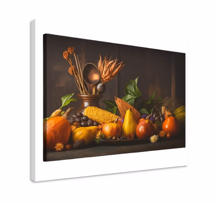 Rustic fruits design kitchen canvas print - TenStickers