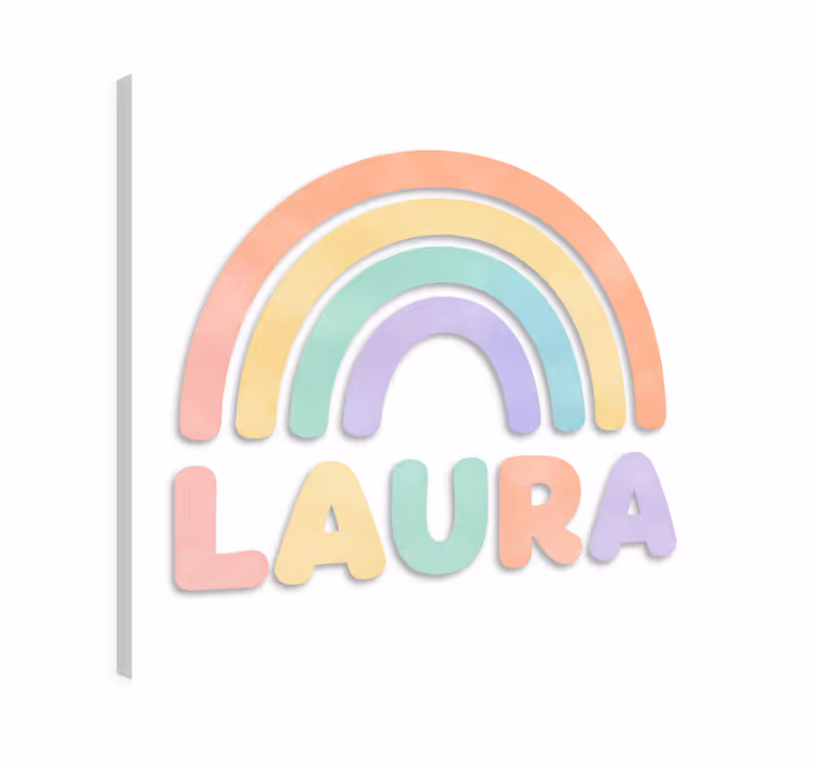 Nursery canvas with personalized rainbow design - TenStickers