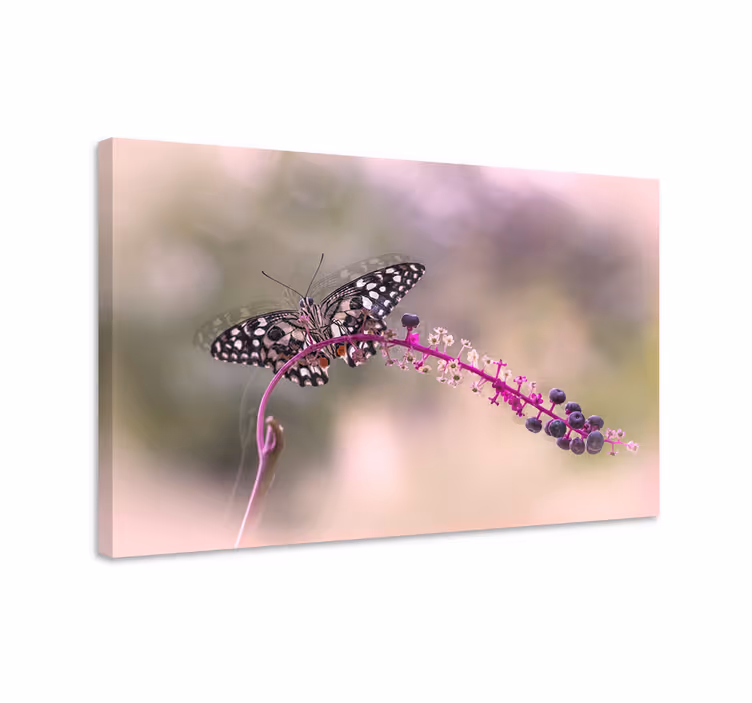 Butterfly canvas in purple butterfly design - TenStickers