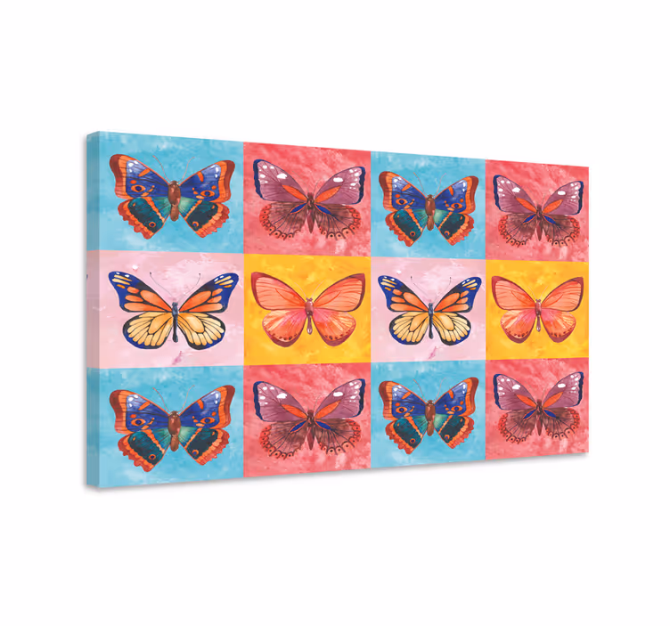Butterfly canvas with vibrant multicolored butterflies - TenStickers