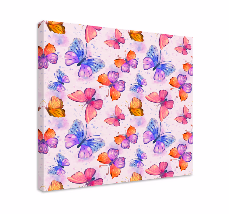Colorful watercolor butterfly canvas - TenStickers