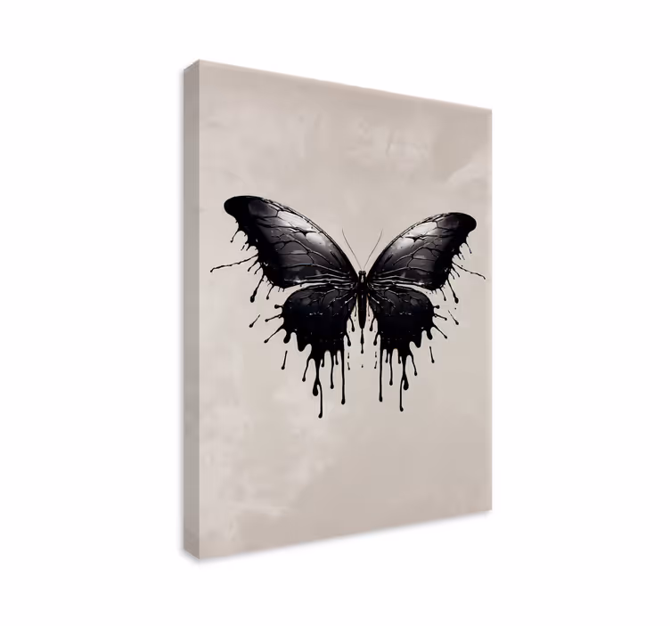 Butterfly canvas with large black wings - TenStickers