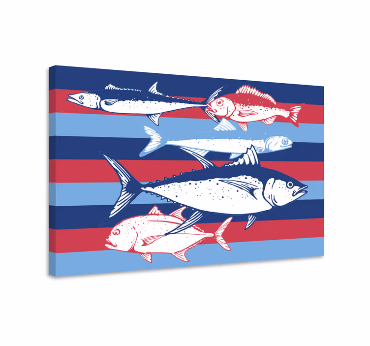 Fish canvas hand drawn fish art - TenStickers