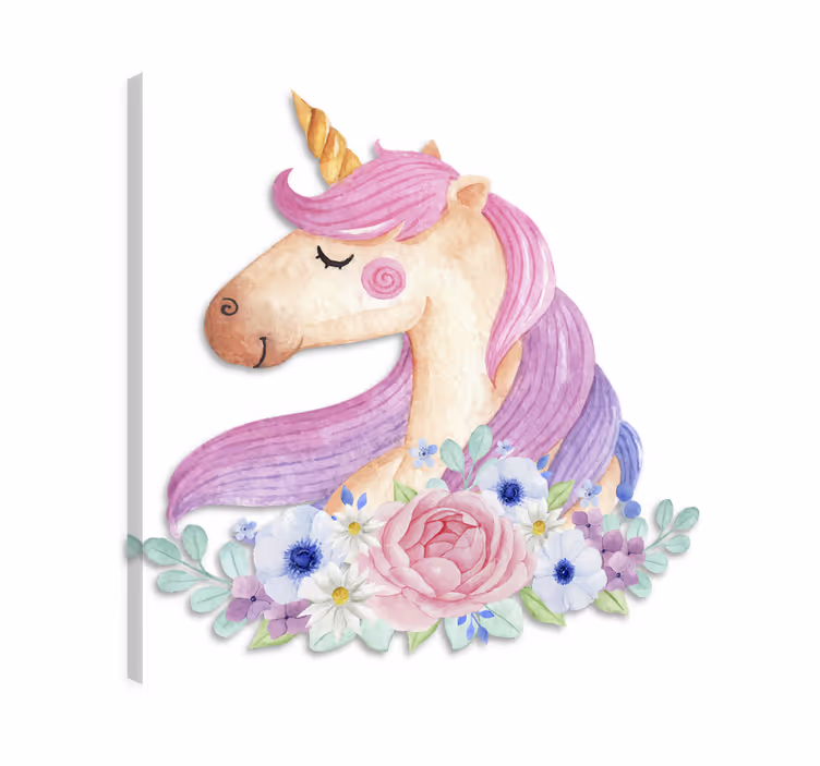 Unicorn pictures framed watercolour unicorn art - TenStickers