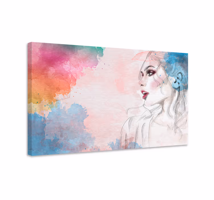 Abstract Female Portrait people canvas - TenStickers