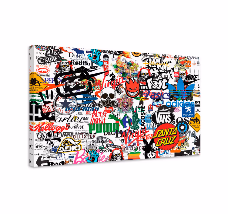 Eclectic Brand Collage Canvas - TenStickers