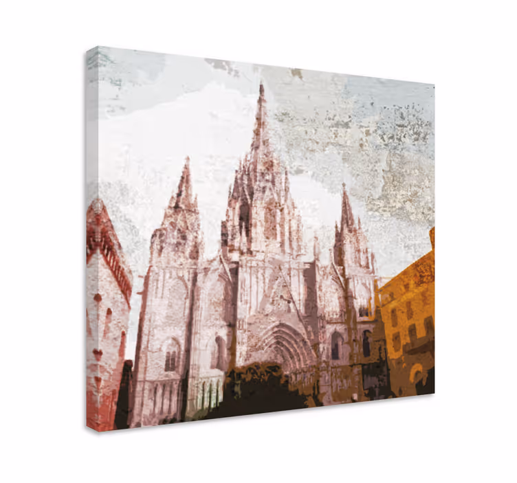 Cityscape wall art of beautiful cathedral architecture - TenStickers