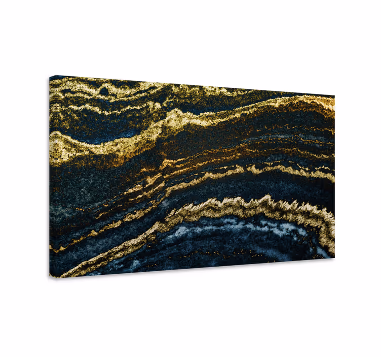 Golden stripe pattern modern canvas art - TenStickers