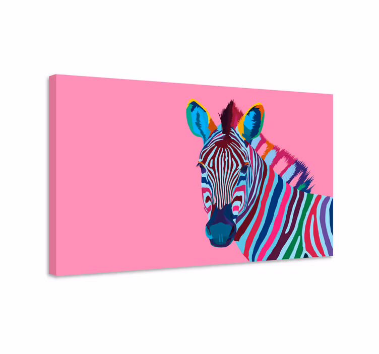 Animal canvas wall art vibrant zebra image - TenStickers