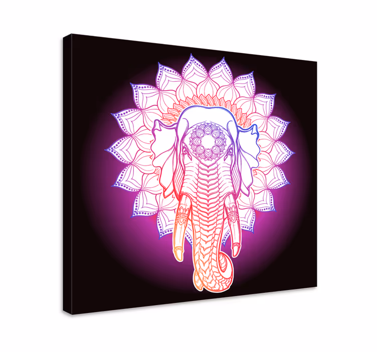 Elephant wallart majestic elephant mandala - TenStickers
