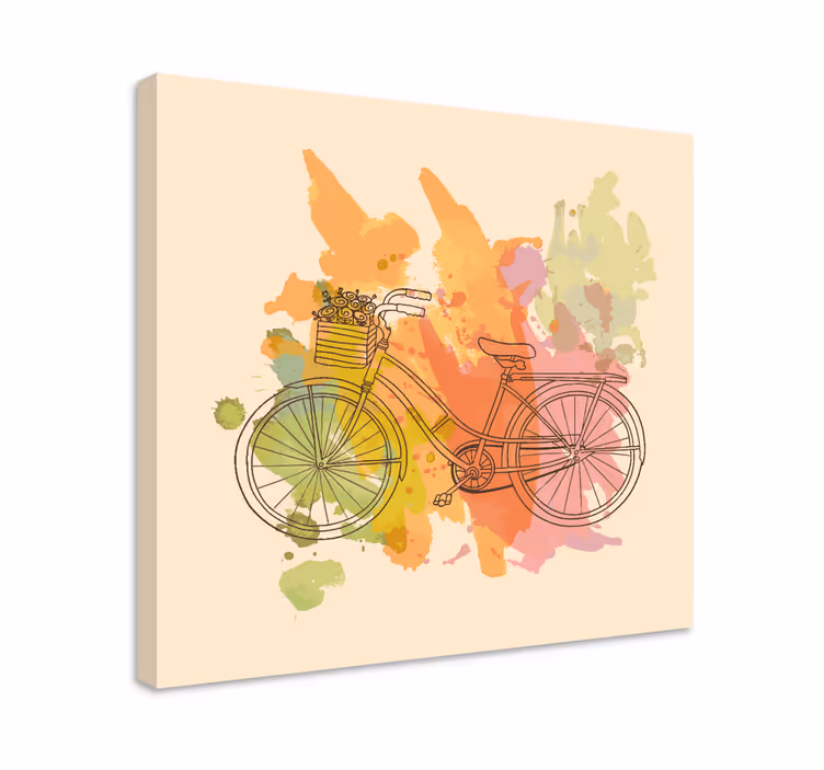Quote canvas bicycle with basket - TenStickers